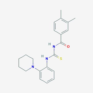 3,4-dimethyl-N-{[2-(piperidin-1-yl)phenyl]carbamothioyl}benzamide