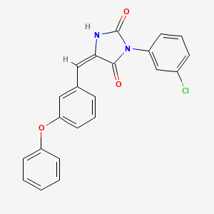 molecular formula C22H15ClN2O3 B3636149 (5E)-3-(3-chlorophenyl)-5-(3-phenoxybenzylidene)imidazolidine-2,4-dione 