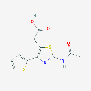 molecular formula C11H10N2O3S2 B363615 2-(2-乙酰氨基-4-(噻吩-2-基)噻唑-5-基)乙酸 CAS No. 927999-29-9