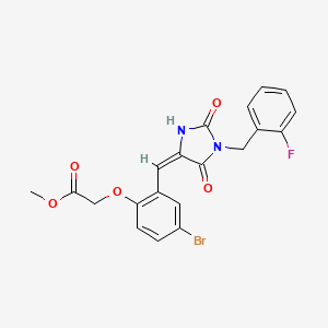 methyl (4-bromo-2-{(E)-[1-(2-fluorobenzyl)-2,5-dioxoimidazolidin-4-ylidene]methyl}phenoxy)acetate