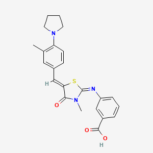 3-({3-methyl-5-[3-methyl-4-(1-pyrrolidinyl)benzylidene]-4-oxo-1,3-thiazolidin-2-ylidene}amino)benzoic acid