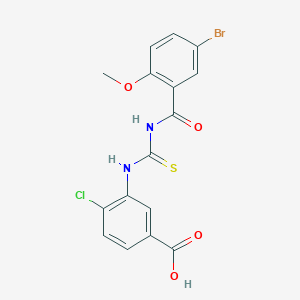 3-[[[(5-Bromo-2-methoxybenzoyl)amino]thioxomethyl ]amino]-4-chloro-benzoic acid