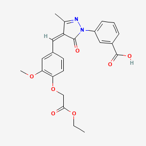 molecular formula C23H22N2O7 B3636195 3-[(4Z)-4-[[4-(2-ethoxy-2-oxoethoxy)-3-methoxyphenyl]methylidene]-3-methyl-5-oxopyrazol-1-yl]benzoic acid 