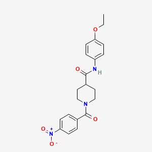 molecular formula C21H23N3O5 B3636221 N-(4-ethoxyphenyl)-1-(4-nitrobenzoyl)piperidine-4-carboxamide 