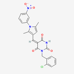 1-(2-chlorobenzyl)-5-{[2,5-dimethyl-1-(3-nitrophenyl)-1H-pyrrol-3-yl]methylene}-2,4,6(1H,3H,5H)-pyrimidinetrione