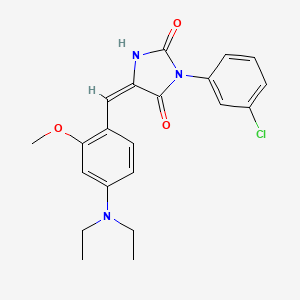 (5E)-3-(3-chlorophenyl)-5-[4-(diethylamino)-2-methoxybenzylidene]imidazolidine-2,4-dione