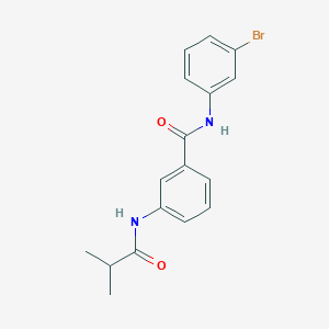 molecular formula C17H17BrN2O2 B3636253 N-(3-BROMOPHENYL)-3-(2-METHYLPROPANAMIDO)BENZAMIDE 