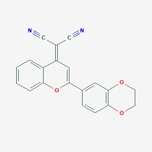 molecular formula C20H12N2O3 B363626 2-[2-(2,3-Dihydro-1,4-benzodioxin-6-yl)chromen-4-ylidene]propanedinitrile CAS No. 497082-47-0