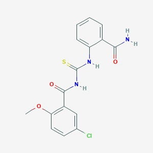 N-[(2-carbamoylphenyl)carbamothioyl]-5-chloro-2-methoxybenzamide