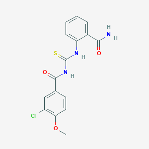 N-[(2-carbamoylphenyl)carbamothioyl]-3-chloro-4-methoxybenzamide