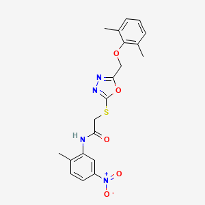 2-({5-[(2,6-dimethylphenoxy)methyl]-1,3,4-oxadiazol-2-yl}sulfanyl)-N-(2-methyl-5-nitrophenyl)acetamide