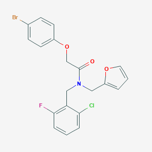 molecular formula C20H16BrClFNO3 B363632 2-(4-bromophenoxy)-N-(2-chloro-6-fluorobenzyl)-N-(furan-2-ylmethyl)acetamide CAS No. 874129-00-7