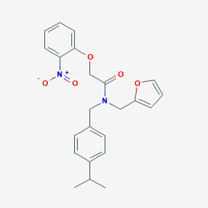 molecular formula C23H24N2O5 B363634 N-(2-furylmethyl)-N-(4-isopropylbenzyl)-2-(2-nitrophenoxy)acetamide CAS No. 898474-41-4