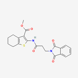 molecular formula C21H20N2O5S B3636340 methyl 2-{[3-(1,3-dioxo-1,3-dihydro-2H-isoindol-2-yl)propanoyl]amino}-4,5,6,7-tetrahydro-1-benzothiophene-3-carboxylate 