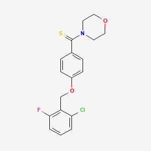 molecular formula C18H17ClFNO2S B3636365 4-({4-[(2-chloro-6-fluorobenzyl)oxy]phenyl}carbonothioyl)morpholine 