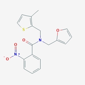 molecular formula C18H16N2O4S B363637 N-(2-furylmethyl)-N-[(3-methyl-2-thienyl)methyl]-2-nitrobenzamide CAS No. 898477-05-9