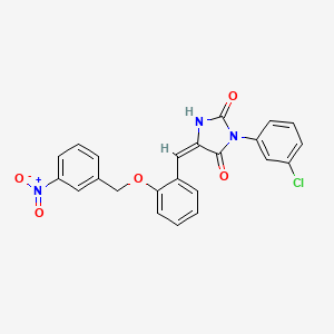 (5E)-3-(3-chlorophenyl)-5-{2-[(3-nitrobenzyl)oxy]benzylidene}imidazolidine-2,4-dione