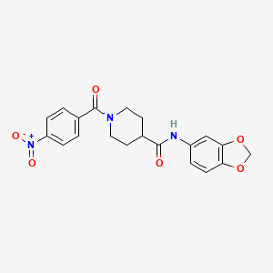 N-1,3-benzodioxol-5-yl-1-(4-nitrobenzoyl)-4-piperidinecarboxamide