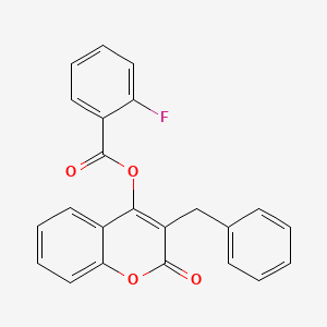 molecular formula C23H15FO4 B3636423 3-benzyl-2-oxo-2H-chromen-4-yl 2-fluorobenzoate 