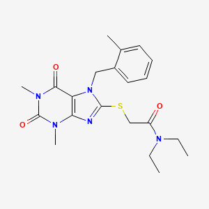 2-({1,3-Dimethyl-7-[(2-methylphenyl)methyl]-2,6-dioxo-2,3,6,7-tetrahydro-1H-purin-8-YL}sulfanyl)-N,N-diethylacetamide