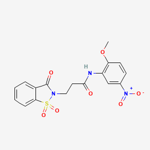 3-(1,1-dioxido-3-oxo-1,2-benzisothiazol-2(3H)-yl)-N-(2-methoxy-5-nitrophenyl)propanamide