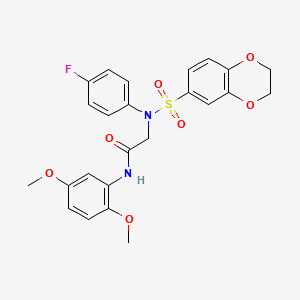 N~2~-(2,3-dihydro-1,4-benzodioxin-6-ylsulfonyl)-N-(2,5-dimethoxyphenyl)-N~2~-(4-fluorophenyl)glycinamide