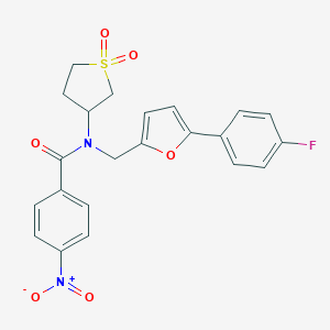 molecular formula C22H19FN2O6S B363652 N-(1,1-dioxidotetrahydrothiophen-3-yl)-N-{[5-(4-fluorophenyl)furan-2-yl]methyl}-4-nitrobenzamide CAS No. 879764-71-3