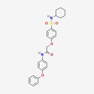 molecular formula C26H28N2O5S B3636531 2-[4-(cyclohexylsulfamoyl)phenoxy]-N-(4-phenoxyphenyl)acetamide 