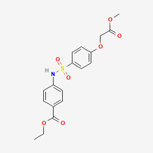 molecular formula C18H19NO7S B3636552 Ethyl 4-[[4-(2-methoxy-2-oxoethoxy)phenyl]sulfonylamino]benzoate 