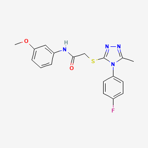 molecular formula C18H17FN4O2S B3636571 2-{[4-(4-fluorophenyl)-5-methyl-4H-1,2,4-triazol-3-yl]thio}-N-(3-methoxyphenyl)acetamide 