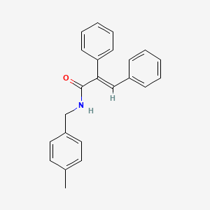 molecular formula C23H21NO B3636578 (E)-N-(4-METHYLBENZYL)-2,3-DIPHENYL-2-PROPENAMIDE 