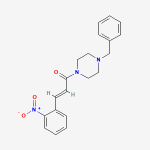 molecular formula C20H21N3O3 B3636595 1-benzyl-4-[3-(2-nitrophenyl)acryloyl]piperazine 