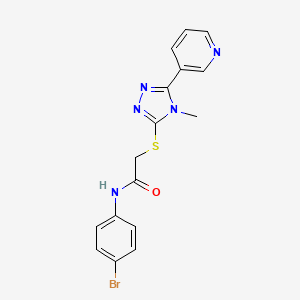 molecular formula C16H14BrN5OS B3636617 N-(4-bromophenyl)-2-{[4-methyl-5-(pyridin-3-yl)-4H-1,2,4-triazol-3-yl]sulfanyl}acetamide 