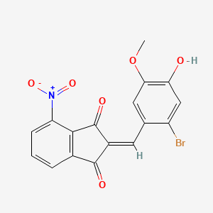 molecular formula C17H10BrNO6 B3636623 2-(2-bromo-4-hydroxy-5-methoxybenzylidene)-4-nitro-1H-indene-1,3(2H)-dione 