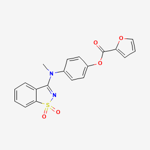 molecular formula C19H14N2O5S B3636640 4-[(1,1-dioxido-1,2-benzisothiazol-3-yl)(methyl)amino]phenyl 2-furoate 