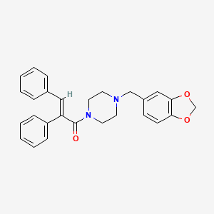 molecular formula C27H26N2O3 B3636643 1-(1,3-benzodioxol-5-ylmethyl)-4-(2,3-diphenylacryloyl)piperazine 