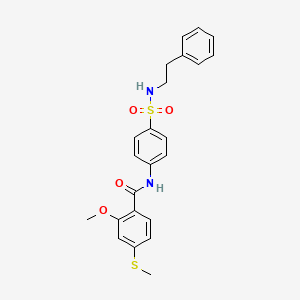 2-methoxy-4-(methylsulfanyl)-N-{4-[(2-phenylethyl)sulfamoyl]phenyl}benzamide