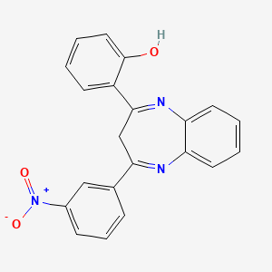 molecular formula C21H15N3O3 B3636678 2-[4-(3-nitrophenyl)-3H-1,5-benzodiazepin-2-yl]phenol 