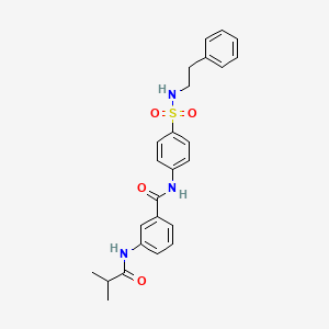 3-(2-METHYLPROPANAMIDO)-N-{4-[(2-PHENYLETHYL)SULFAMOYL]PHENYL}BENZAMIDE