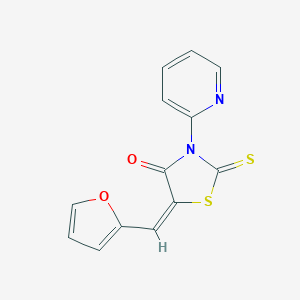 molecular formula C13H8N2O2S2 B363669 (E)-5-(furan-2-ylmethylene)-3-(pyridin-2-yl)-2-thioxothiazolidin-4-one CAS No. 690643-76-6