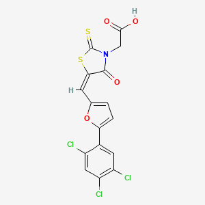 molecular formula C16H8Cl3NO4S2 B3636695 (4-oxo-2-thioxo-5-{[5-(2,4,5-trichlorophenyl)-2-furyl]methylene}-1,3-thiazolidin-3-yl)acetic acid 