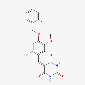 5-{2-bromo-4-[(2-fluorobenzyl)oxy]-5-methoxybenzylidene}-2,4,6(1H,3H,5H)-pyrimidinetrione