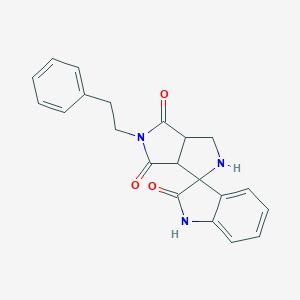 molecular formula C21H19N3O3 B363670 5'-(2-feniletil)-1,2,3',3'a,4',5',6',6'a-octahidro-2'H-espiro[indol-3,1'-pirrolo[3,4-c]pirrol]-2,4',6'-triona CAS No. 1005118-46-6