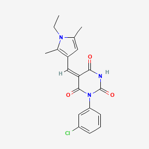 1-(3-chlorophenyl)-5-[(1-ethyl-2,5-dimethyl-1H-pyrrol-3-yl)methylene]-2,4,6(1H,3H,5H)-pyrimidinetrione