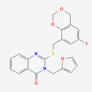 2-{[(6-fluoro-4H-1,3-benzodioxin-8-yl)methyl]thio}-3-(2-furylmethyl)-4(3H)-quinazolinone