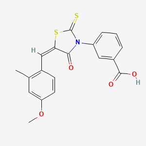 molecular formula C19H15NO4S2 B3636739 3-[5-(4-methoxy-2-methylbenzylidene)-4-oxo-2-thioxo-1,3-thiazolidin-3-yl]benzoic acid 