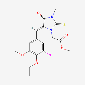 molecular formula C17H19IN2O5S B3636747 methyl [5-(4-ethoxy-3-iodo-5-methoxybenzylidene)-3-methyl-4-oxo-2-thioxo-1-imidazolidinyl]acetate 