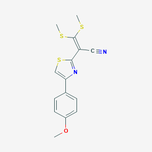 molecular formula C15H14N2OS3 B363675 2-(4-(4-Methoxyphenyl)thiazol-2-yl)-3,3-bis(methylthio)acrylonitrile CAS No. 865612-05-1