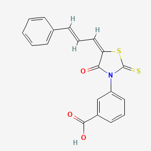 3-{(5E)-4-oxo-5-[(2E)-3-phenylprop-2-en-1-ylidene]-2-thioxo-1,3-thiazolidin-3-yl}benzoic acid