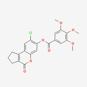 8-chloro-4-oxo-1,2,3,4-tetrahydrocyclopenta[c]chromen-7-yl 3,4,5-trimethoxybenzoate